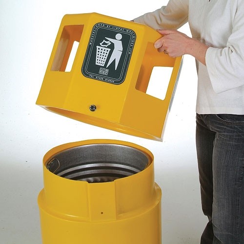 OCTAPLUS MIDI Round Hooded Litter Bin 70 litre - Click Image to Close